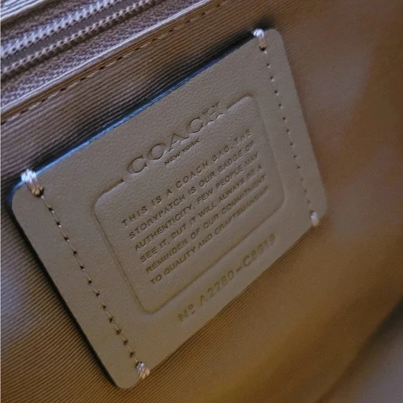 COACH FLORAL PEBBLED LEATHER SHOULDER BAG CROSSBODY WHITE PINK SPRING Y2K - Picture 14 of 14